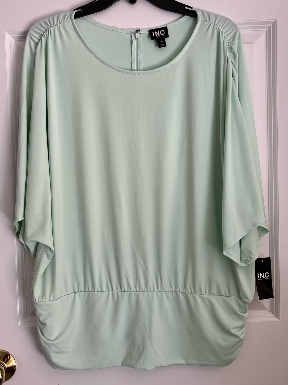 INC International Concepts Mint Green Dolman Blouson Top